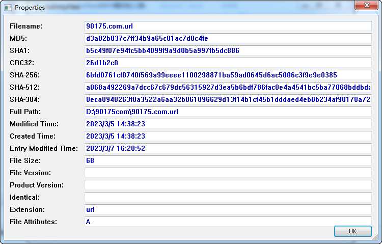 "HashMyFiles(MD5值校验工具)"